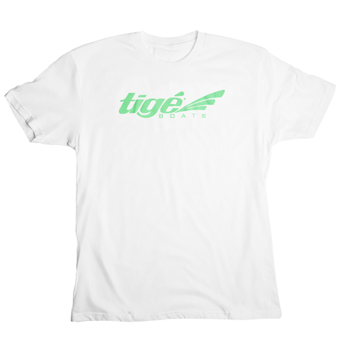 Tige Logo Tee - White w/Mint Logo