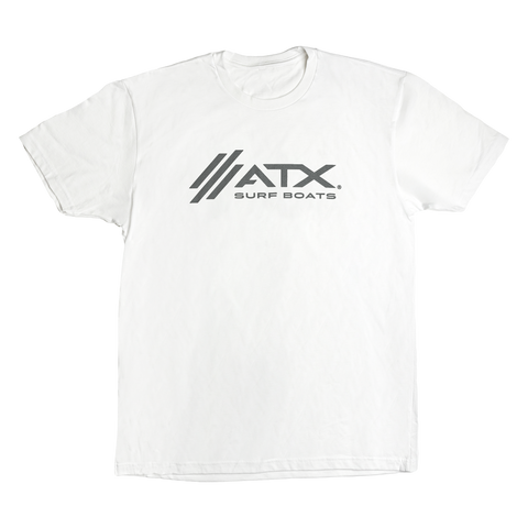 ATX Logo Tee - White w/Grey Logo