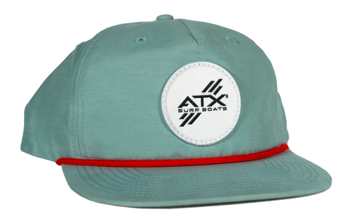 ATX Surf Boats Rope Hat - Seafoam/Red