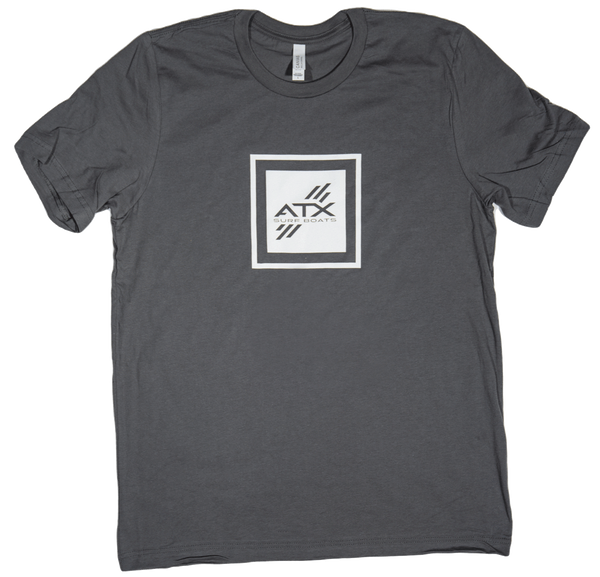 ATX Surf Boats Square Logo Tee - Asphault – Tigé Gear